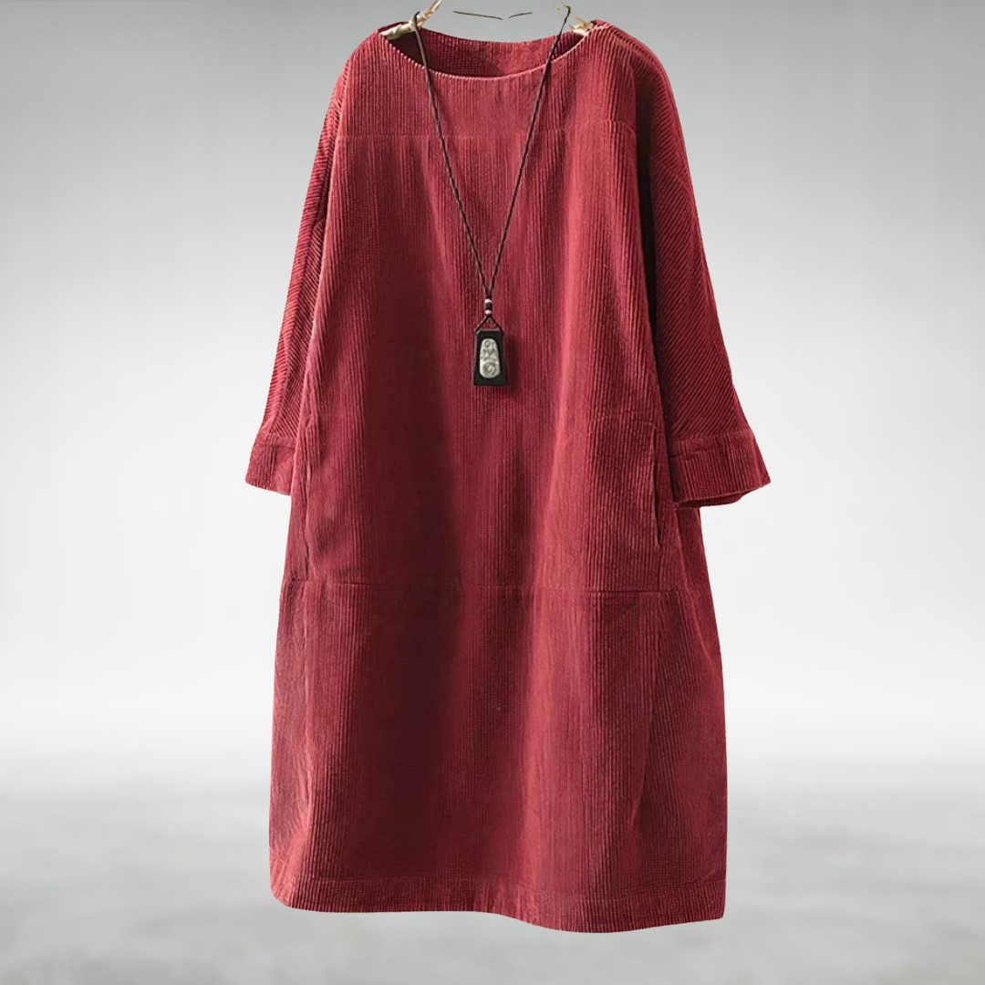 Amy™ Relaxed Corduroy Midi-jurk