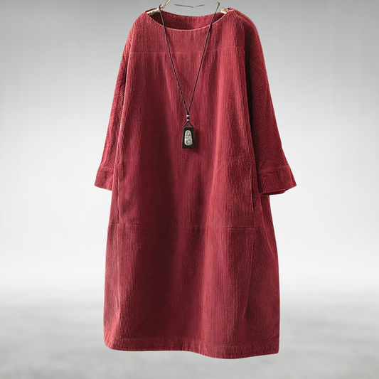 Amy™ Relaxed Corduroy Midi-jurk