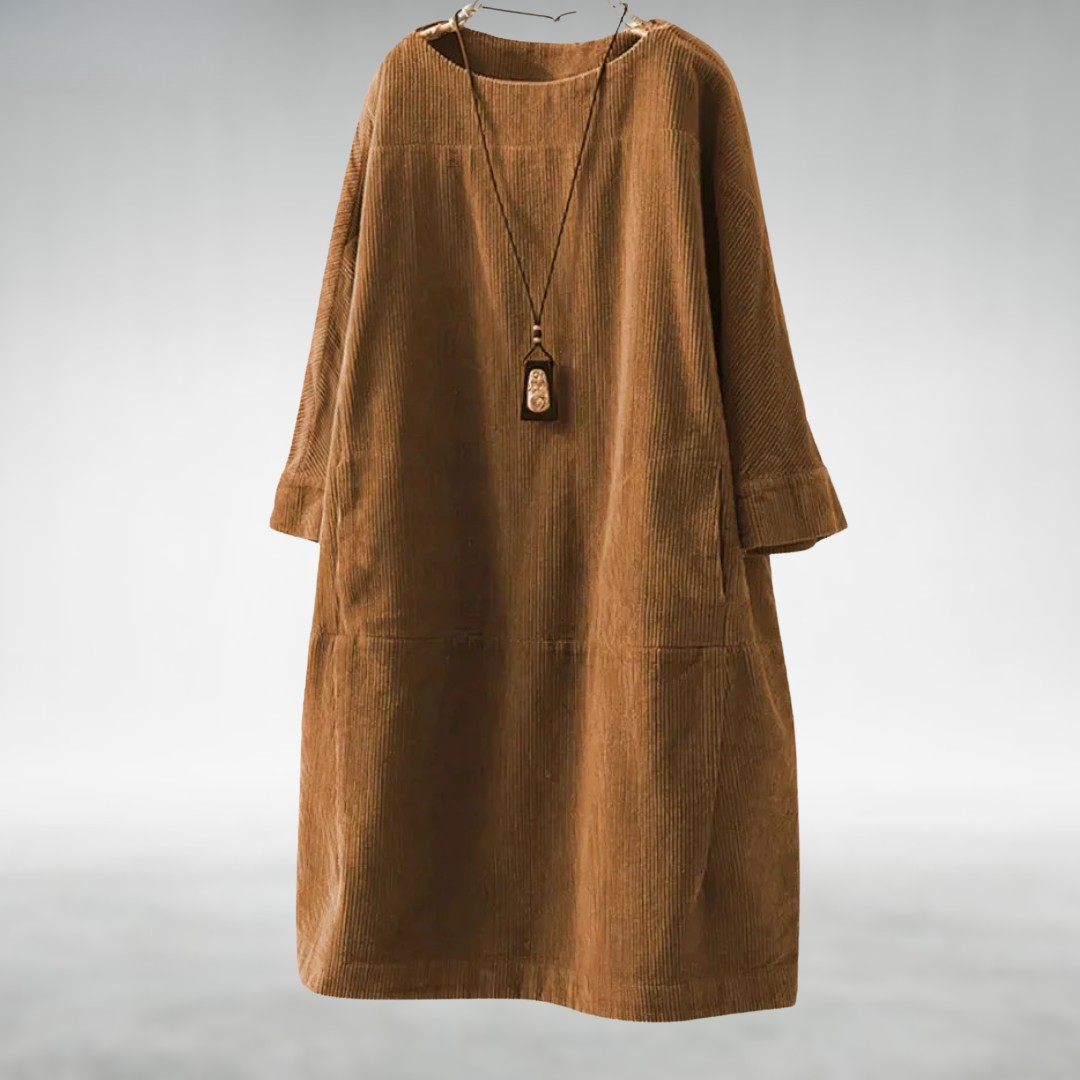 Amy™ Relaxed Corduroy Midi-jurk