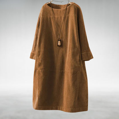 Amy™ Relaxed Corduroy Midi-jurk