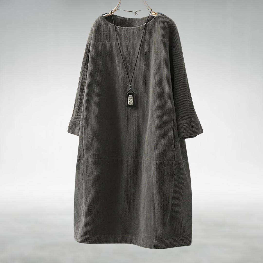 Amy™ Relaxed Corduroy Midi-jurk