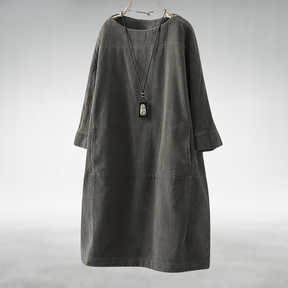 Amy™ Relaxed Corduroy Midi-jurk