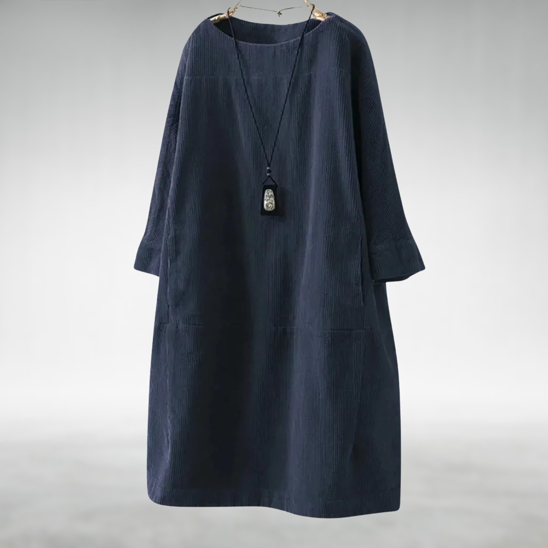 Amy™ Relaxed Corduroy Midi-jurk